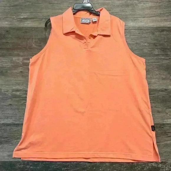 Justin Allen Xtra Orange and Pink Sleeveless Polo Tank Top size 2XL - Picture 1 of 3